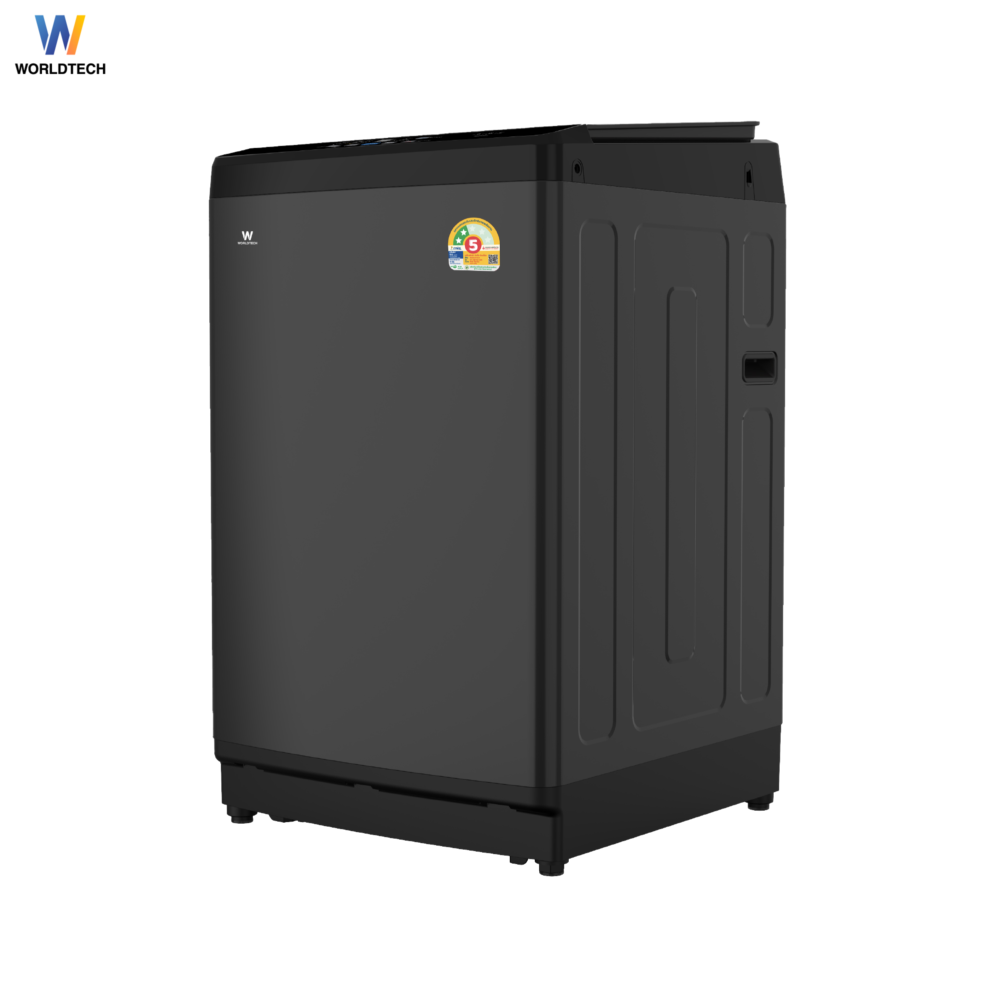 เครื่องซักผ้าฝาบน WORLDTECH รุ่น WT-MB100-620 ขนาด 10KG. สีเทา-ดำ_1